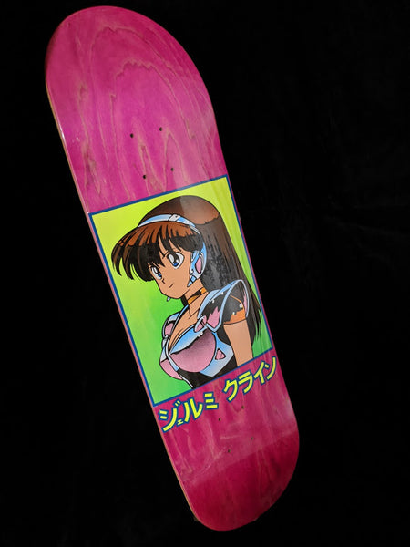 JK Industries Dream Girl Pink Stain Hand Screened Skateboard deck.