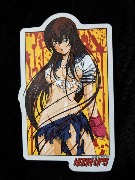 Hook-Ups Authentic Battle School Girl Screen Printed Sticker. Rare and HTF!!